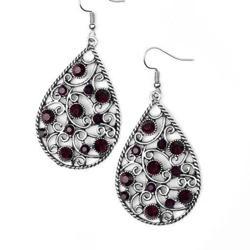 Paparazzi Earring ~ Certainly Courtier - Purple