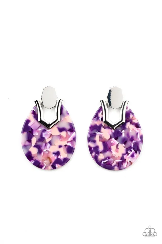 Paparazzi Earring ~ HAUTE Flash - Purple