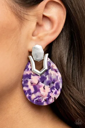 Paparazzi Earring ~ HAUTE Flash - Purple