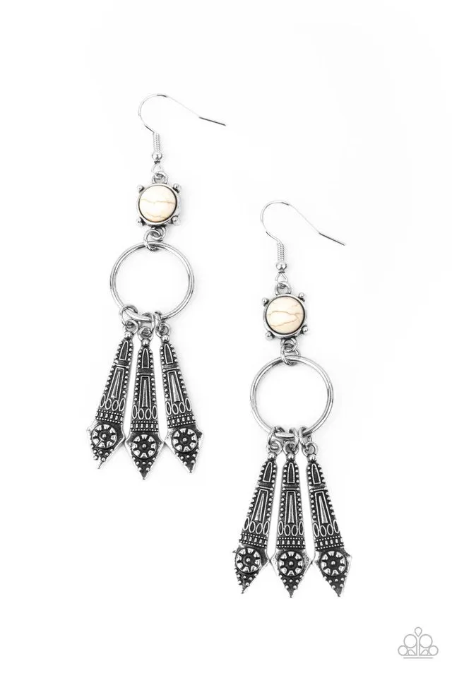 Paparazzi Earring ~ Prana Paradise - White