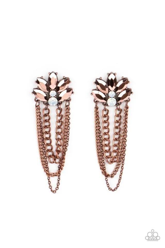 Paparazzi Earring ~ Reach for the SKYSCRAPERS - Copper