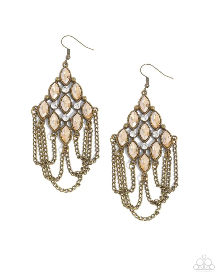 Paparazzi Earring ~ Trenchant Transformation - Brass