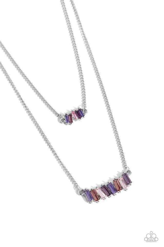 Paparazzi Necklace ~ Easygoing Emeralds - Purple