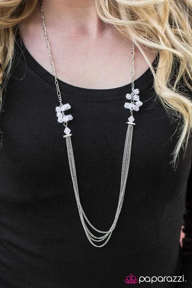 Paparazzi Necklace ~ Movin and Groovin - White