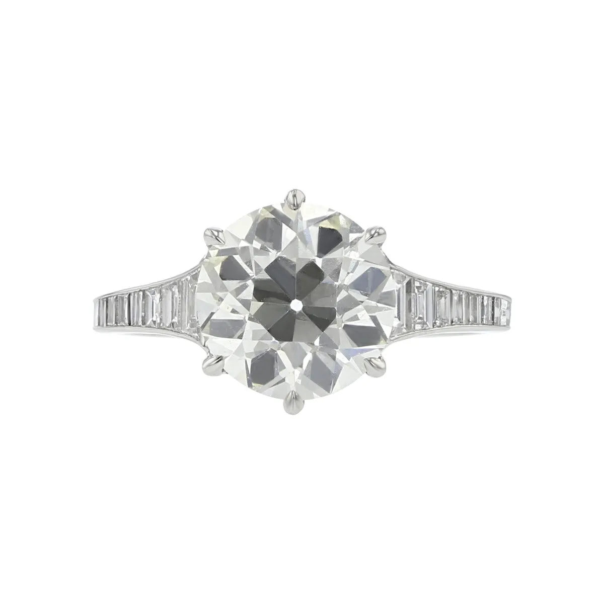 Platinum Old European Diamond Engagement Ring