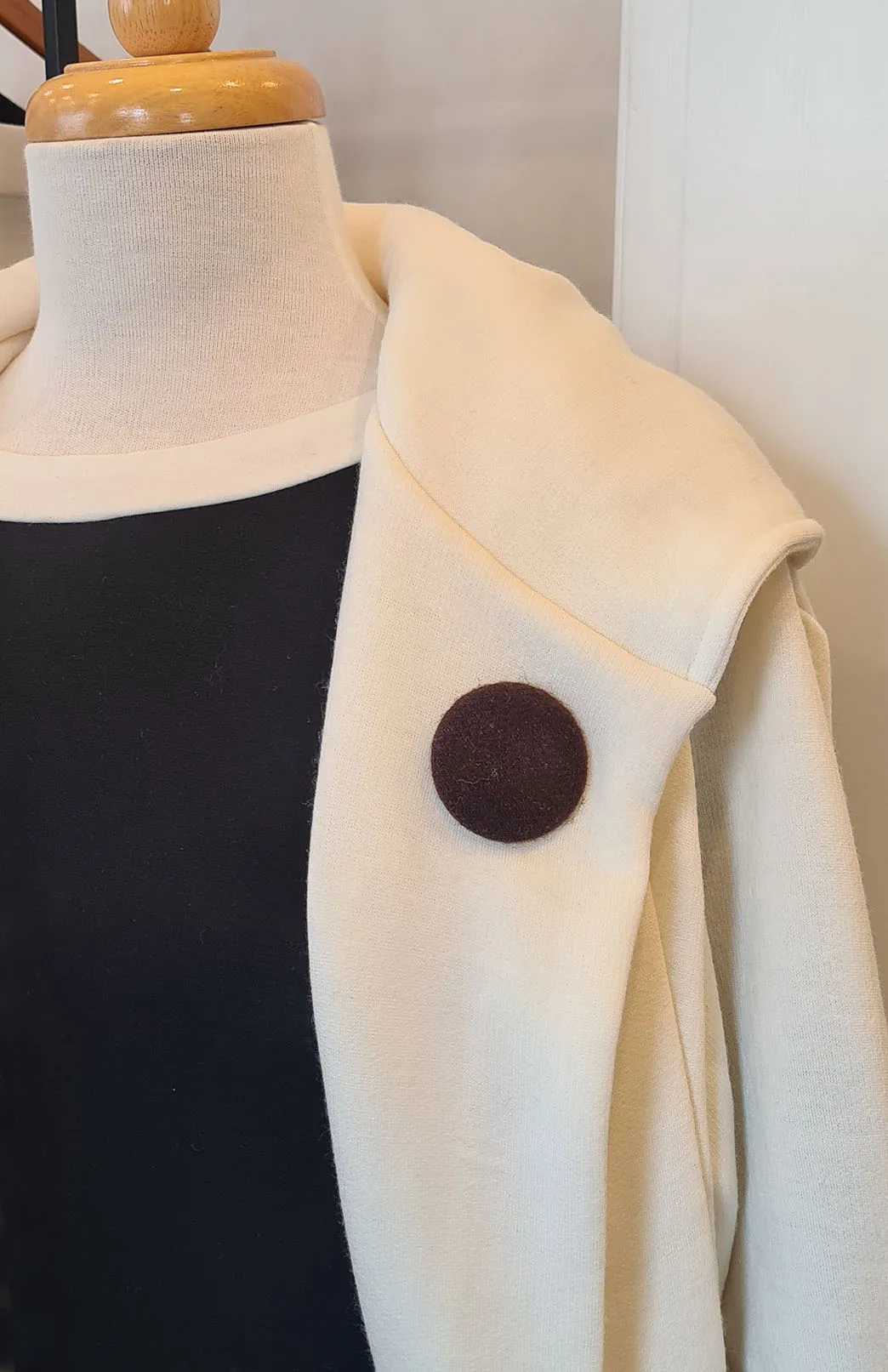 Poppy Merino Cape with Brooch