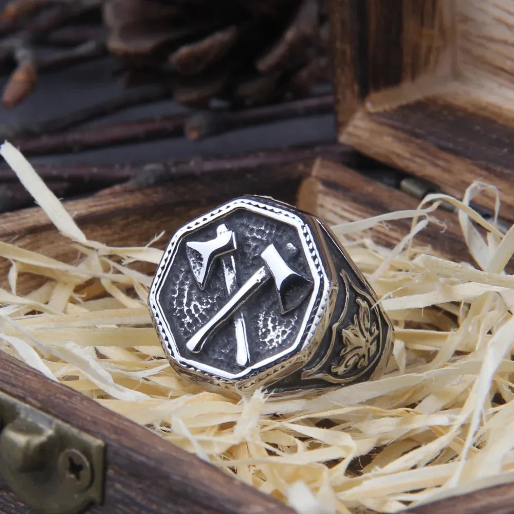 Punk Axe Viking Ring