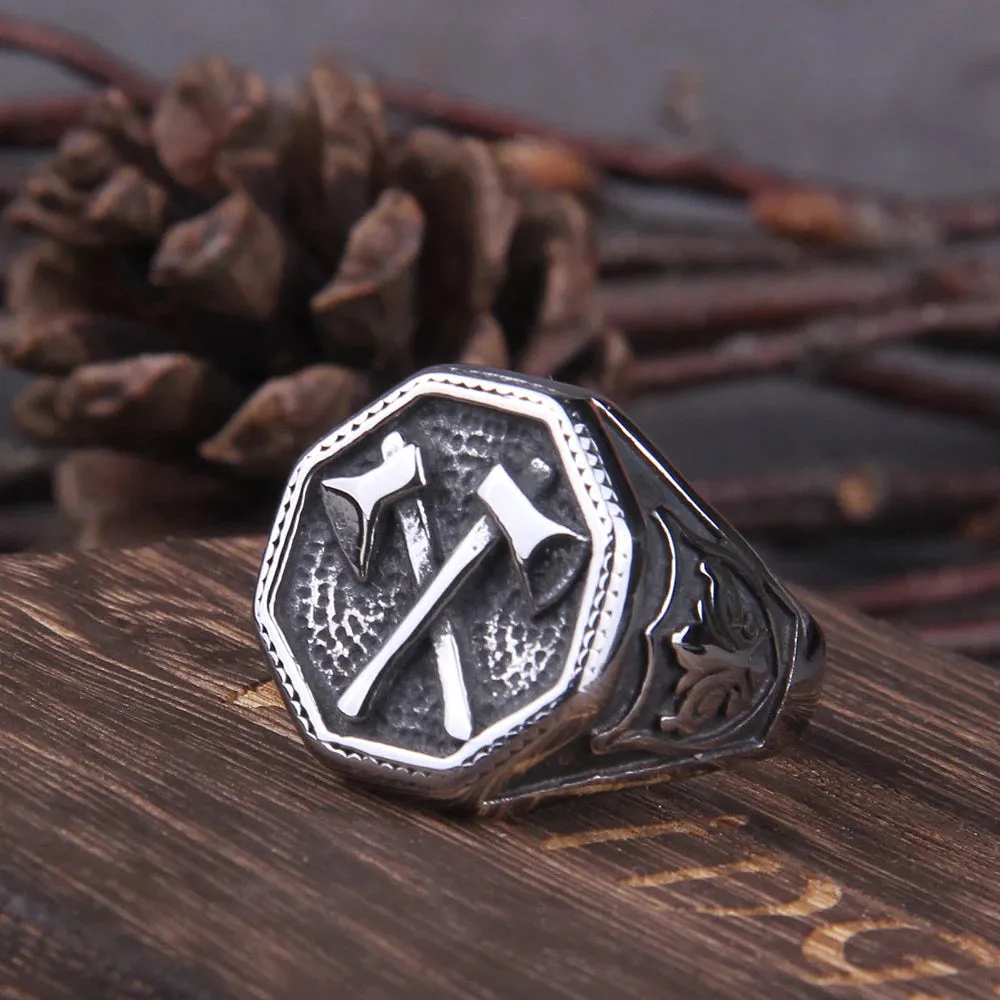 Punk Axe Viking Ring