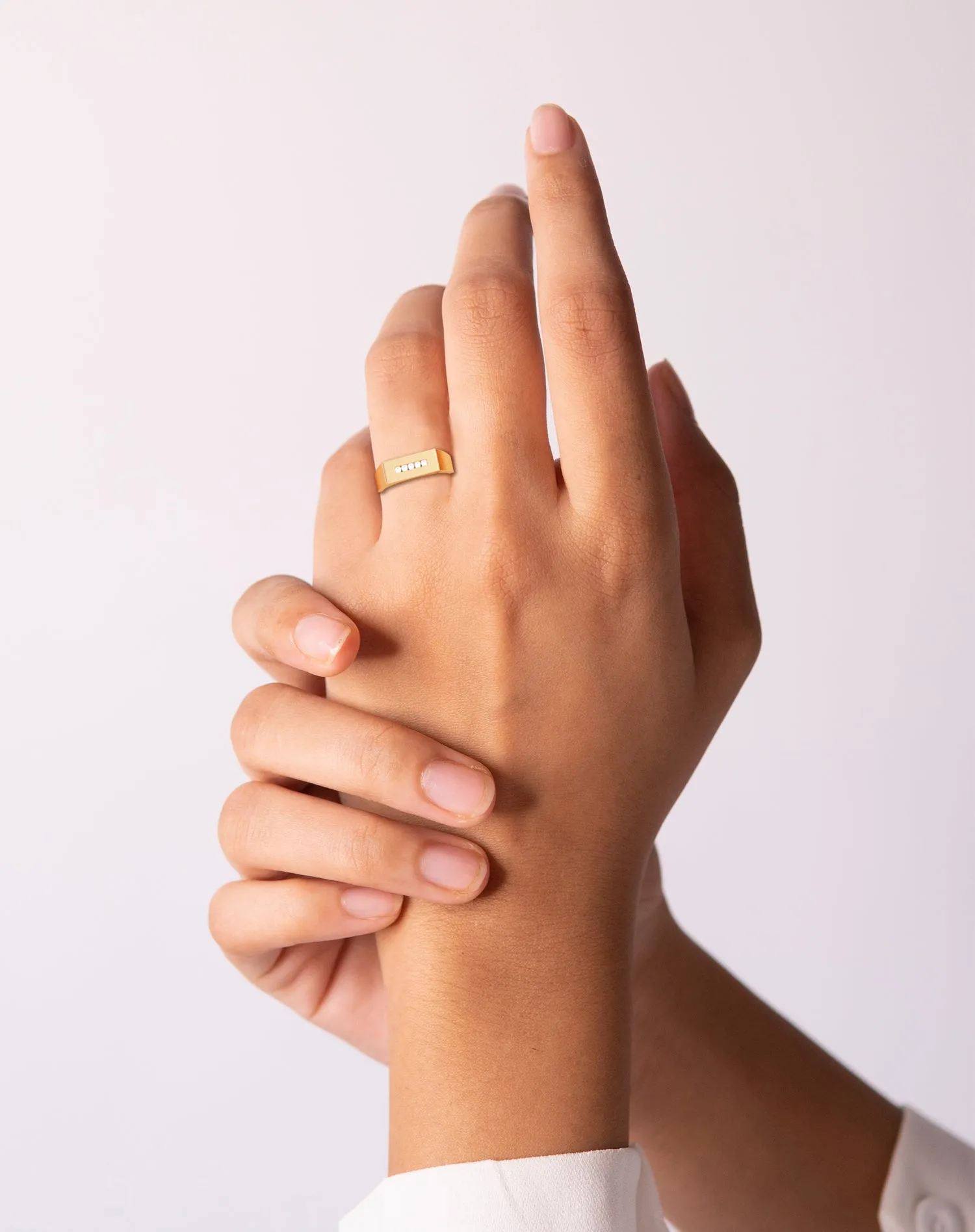 Rectangular Diamond Signet Ring