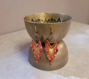 Red Fabulous Fringe Earrings