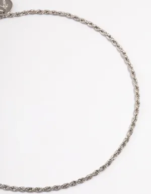 Rhodium Rope Chain Choker