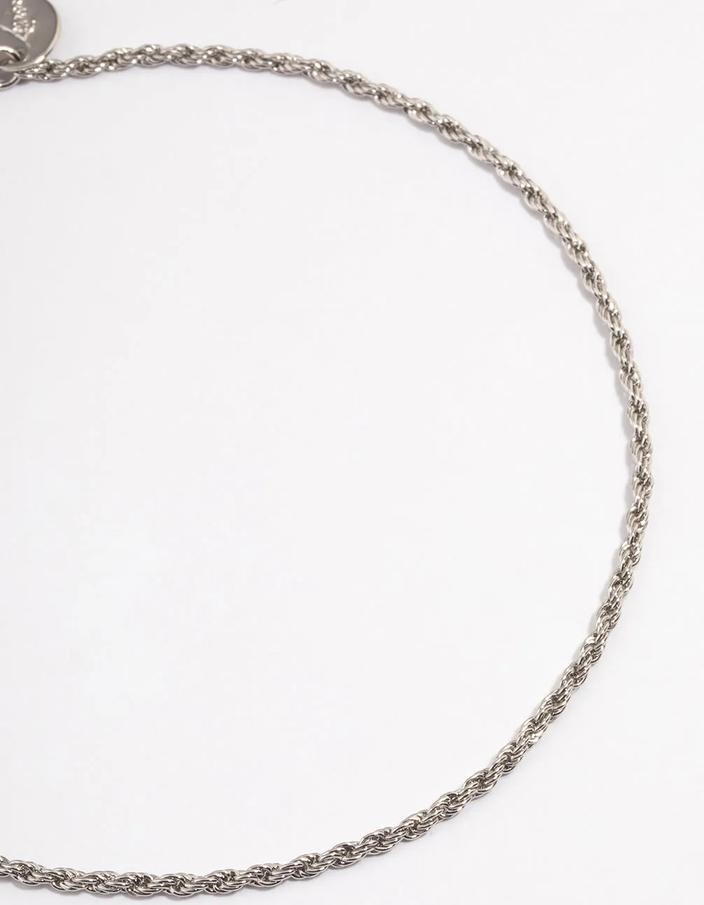 Rhodium Rope Chain Choker