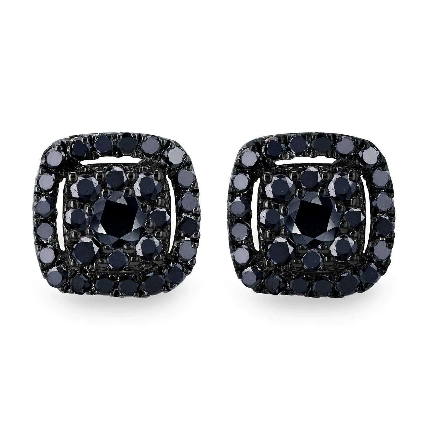 Rose & Black Gold Black Diamond Cluster Studs