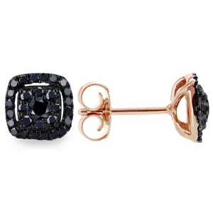 Rose & Black Gold Black Diamond Cluster Studs