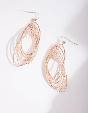 Rose Gold Diamond Cut Drop Earring