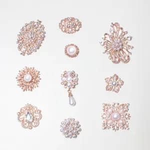 Rose Gold with Pearls Bulk Embellishments