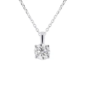 Round Solitaire Diamond Necklace 3/8ct