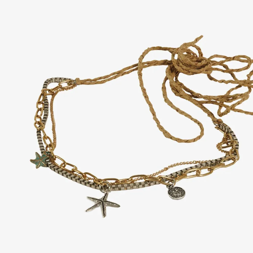 Roux | Gold and Silver Chain Twine Hat Band with Trinkets