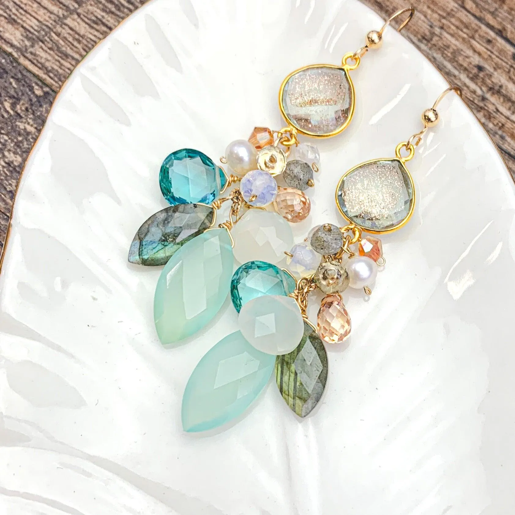 Shimmering Chalcedony Earrings