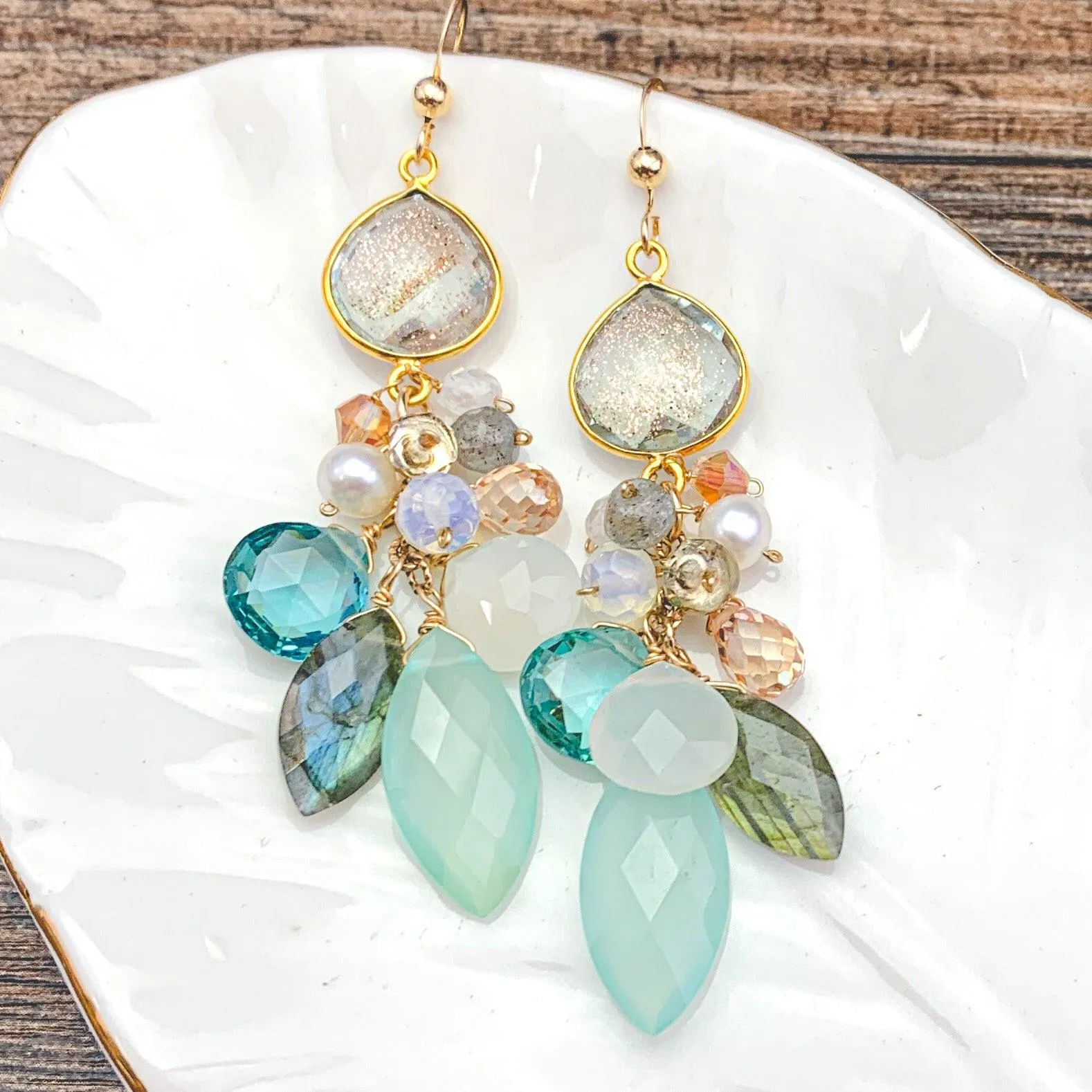 Shimmering Chalcedony Earrings