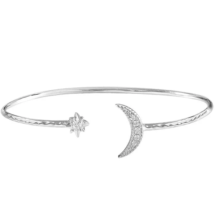 Shining Star Moon S925 Sterling Silver Bracelet