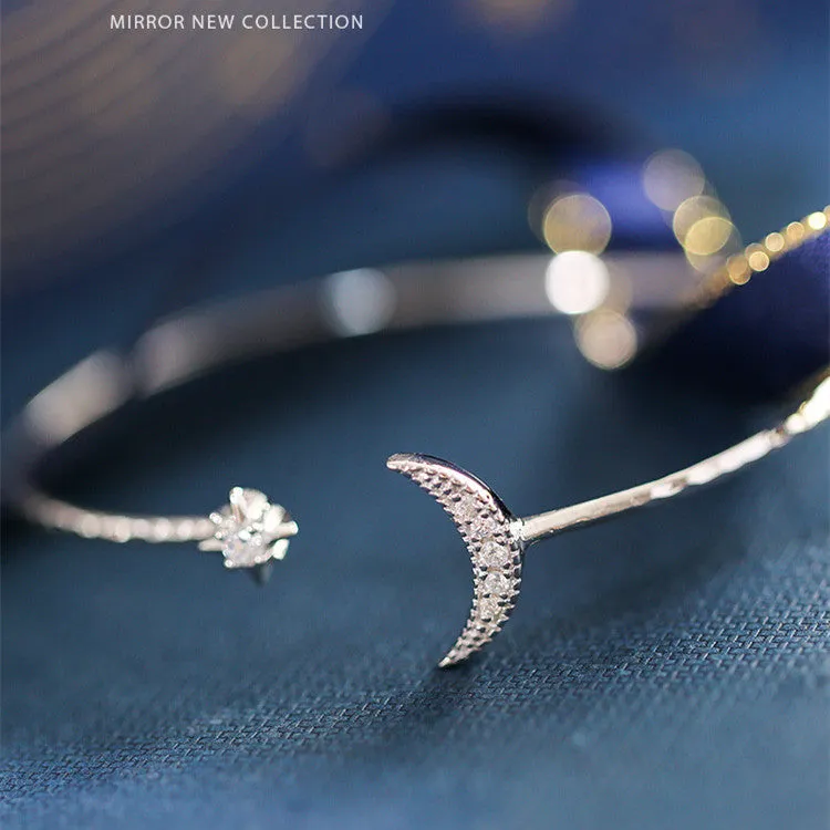 Shining Star Moon S925 Sterling Silver Bracelet