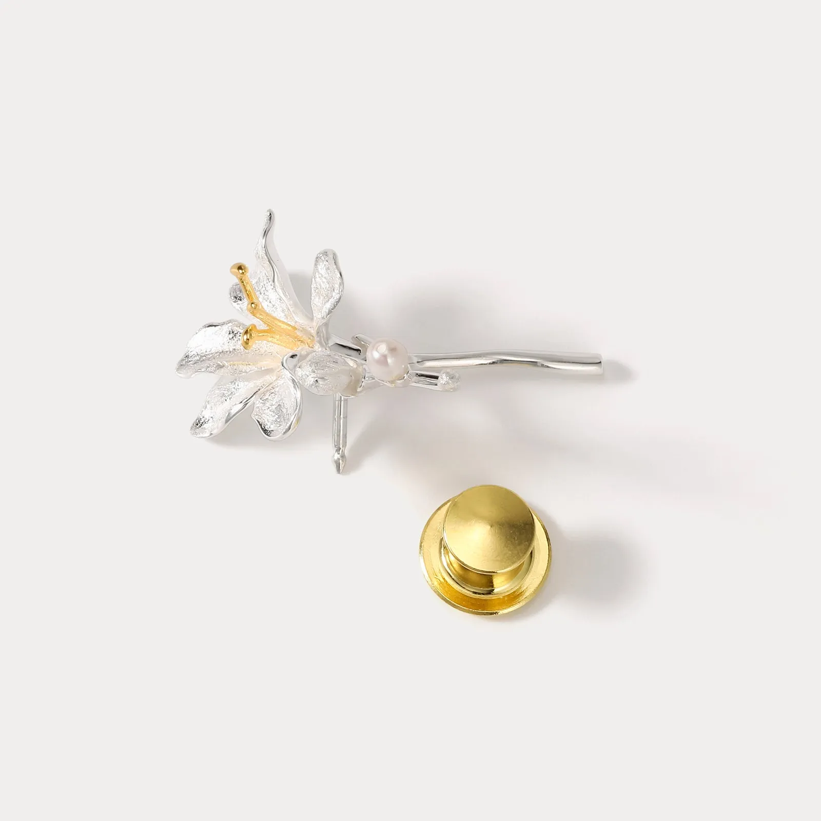 Silver Freesia Brooch