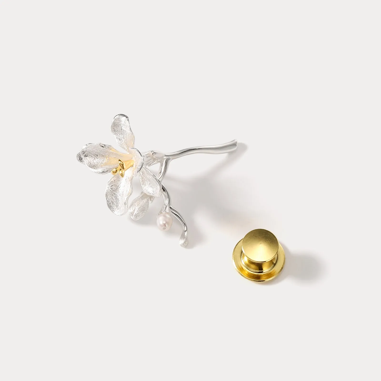 Silver Freesia Brooch