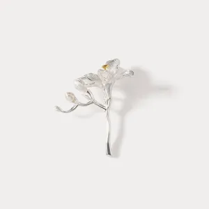 Silver Freesia Brooch