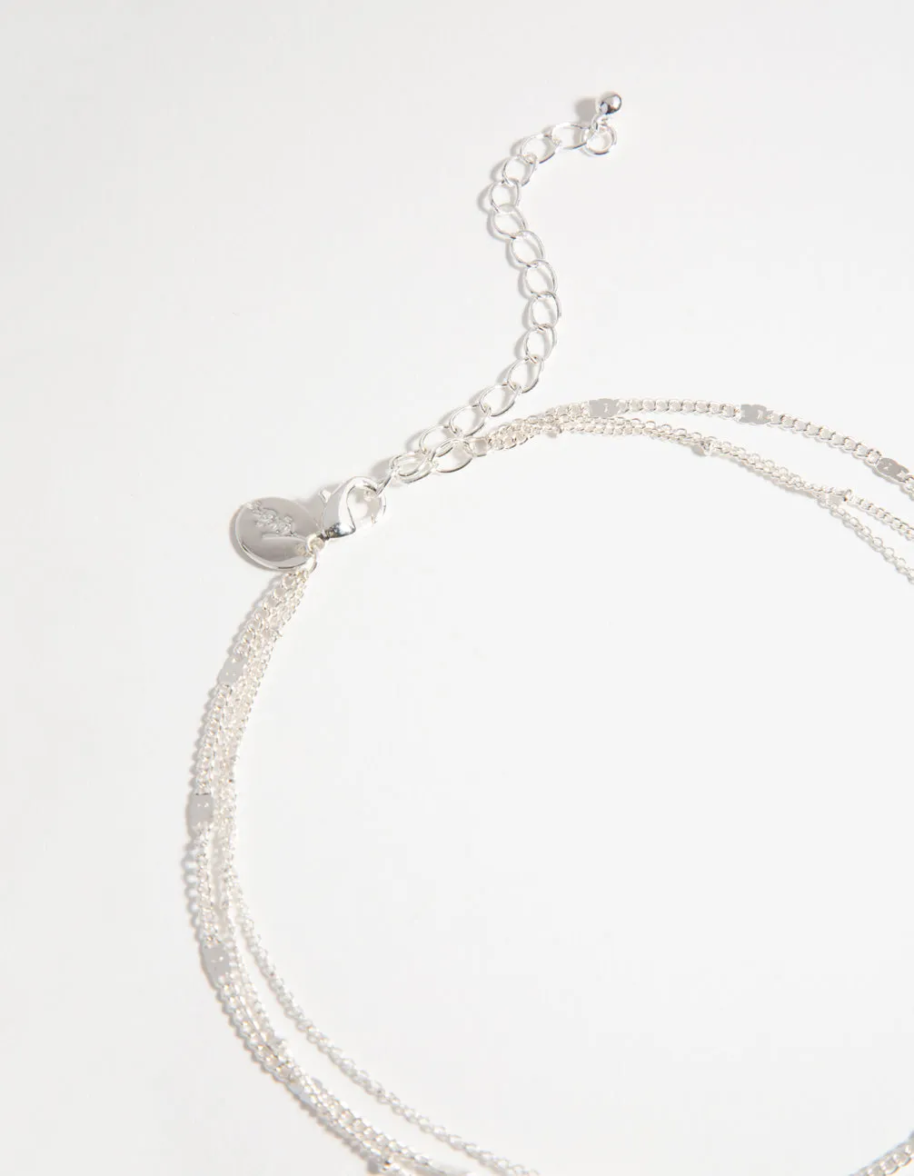 Silver Moon Charm 3-Layer Necklace