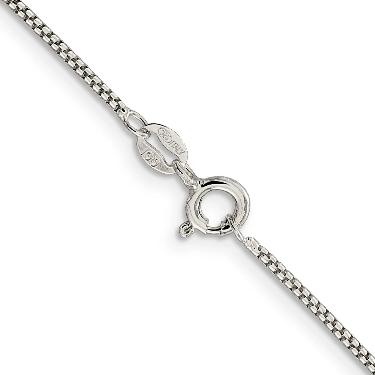 Silver Polished 1.25-mm Half Round Box Chain