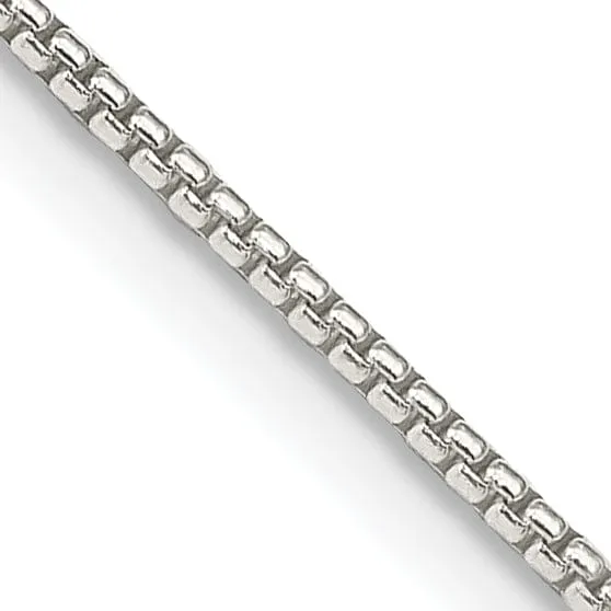 Silver Polished 1.25-mm Half Round Box Chain