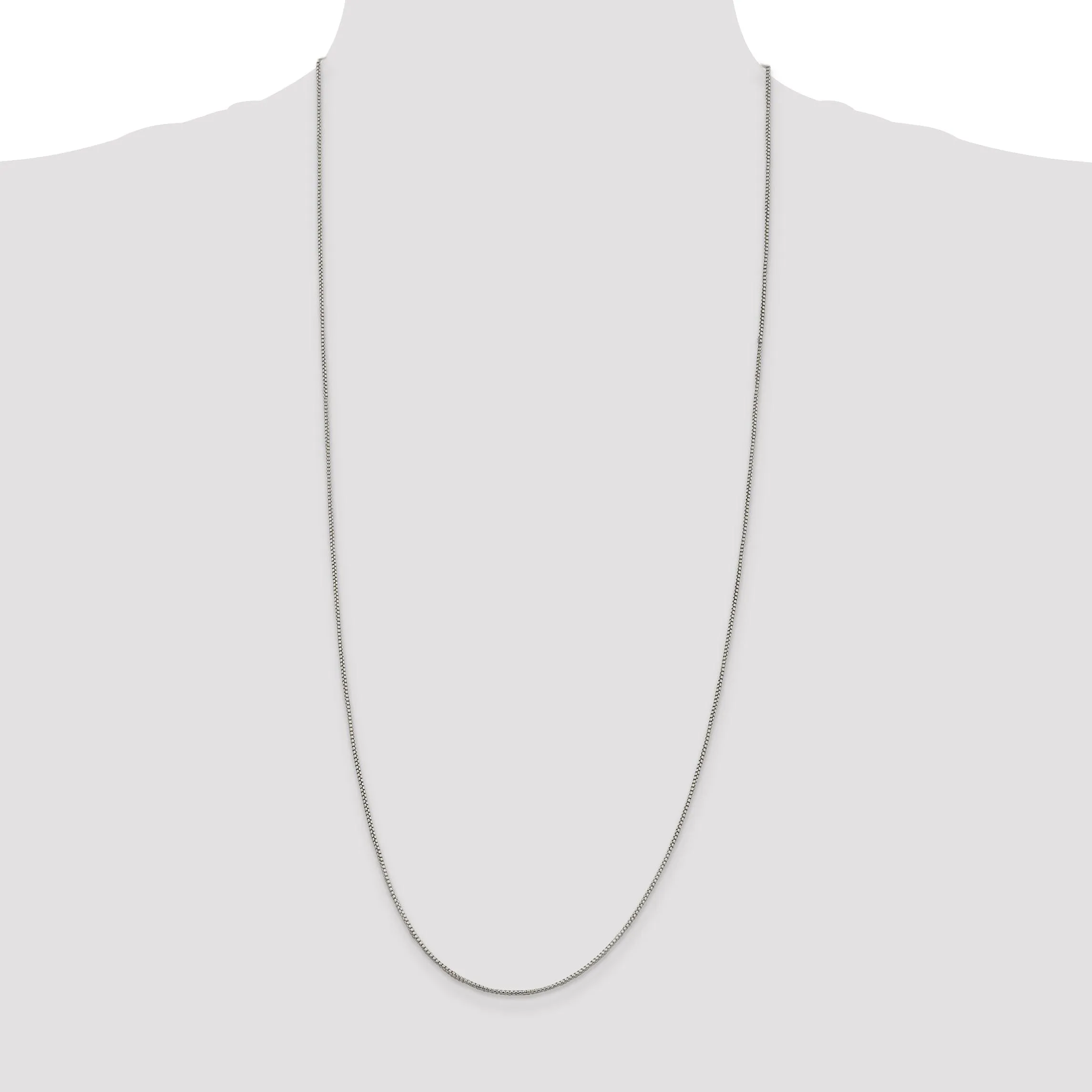 Silver Polished 1.25-mm Half Round Box Chain