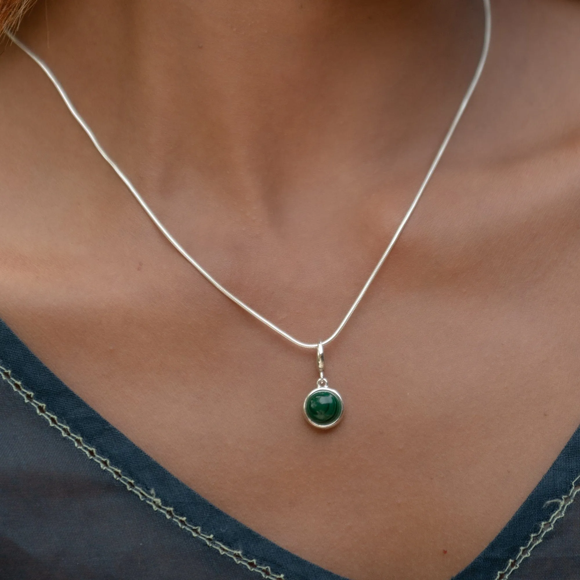 Silver Round Snake Chain Necklace