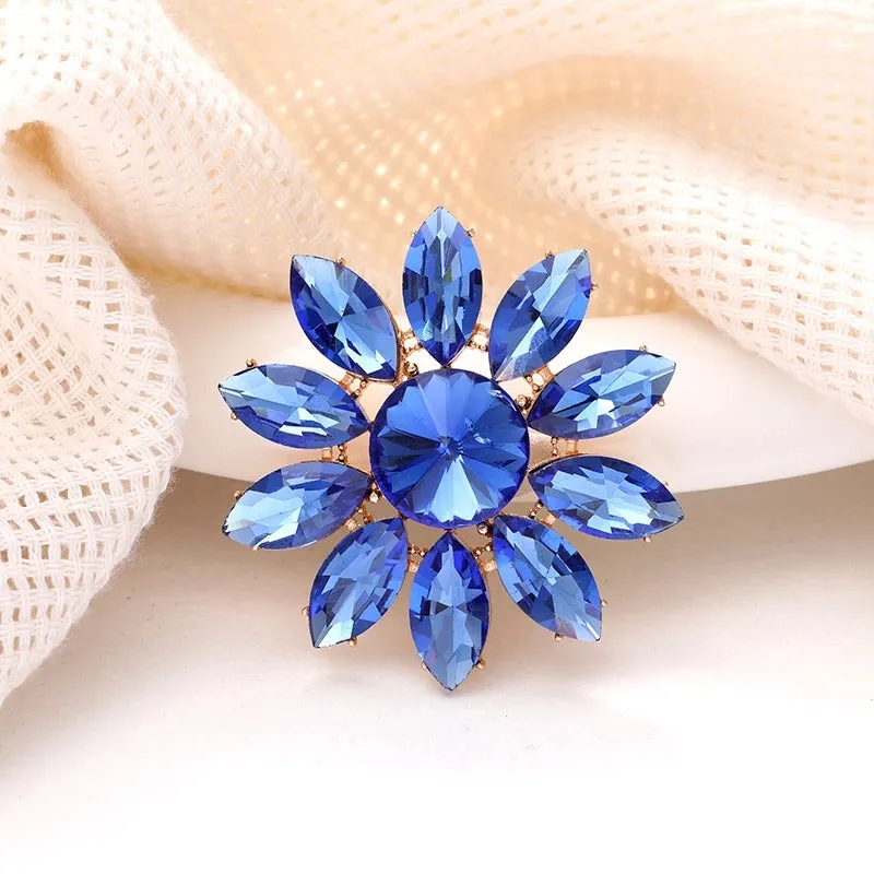 Simple Style Classic Style Pin Flower Alloy Inlay Zircon Women's Brooches 1 Piece