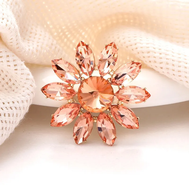 Simple Style Classic Style Pin Flower Alloy Inlay Zircon Women's Brooches 1 Piece