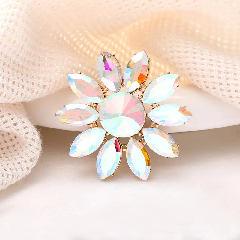 Simple Style Classic Style Pin Flower Alloy Inlay Zircon Women's Brooches 1 Piece