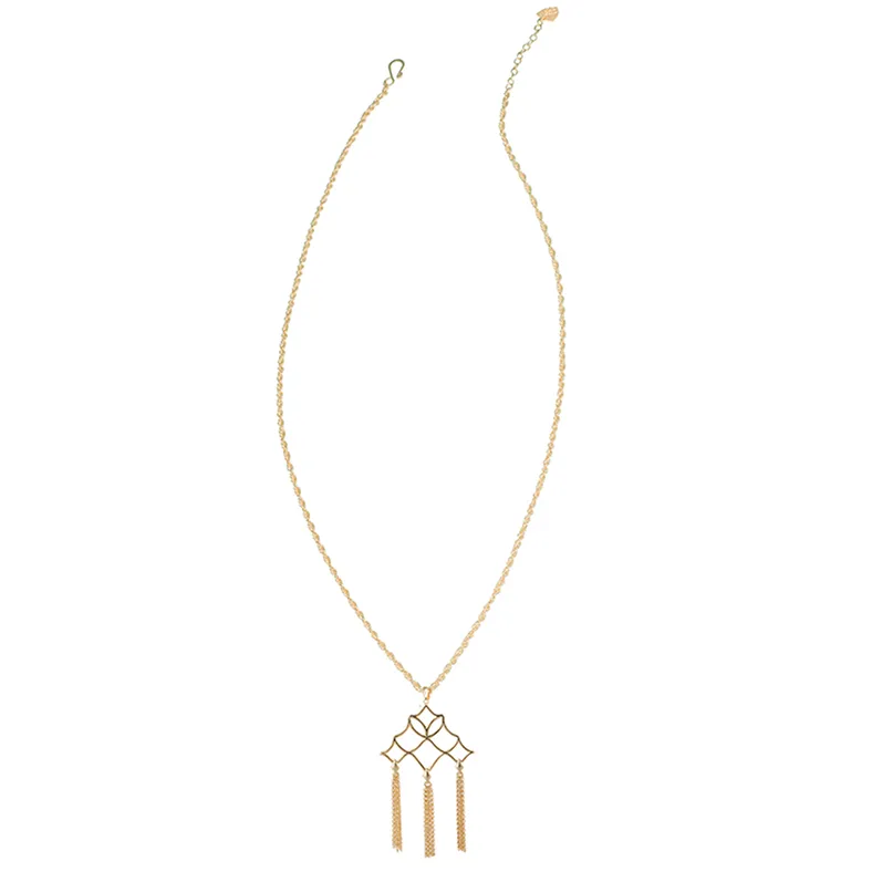 Southern Charm Tassel Pendant Necklace in Gold