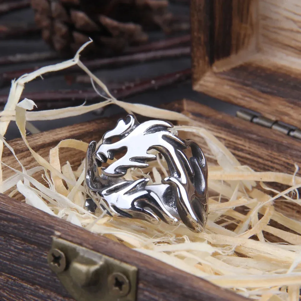 Statement Adjustable Dragon Viking Ring