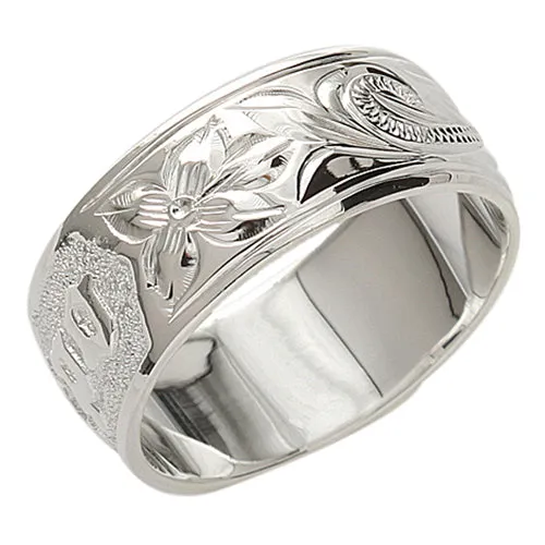 Sterling Silver 8mm Hawaiian Heritage Ring KUUIPO Rings