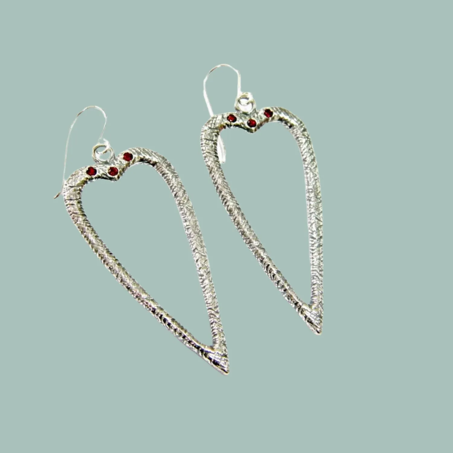 Sterling Silver Earrings for Woman dangling earrings with zircons,  Heart Romantic Dangling Earrings