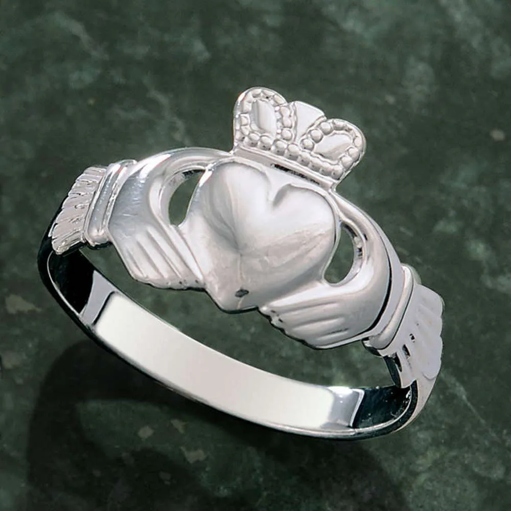 Sterling Silver Men's Family Claddagh Ring