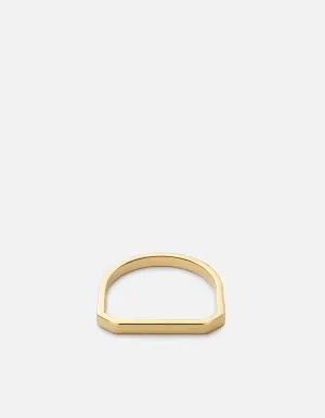 Thin Hex Ring, Gold Vermeil