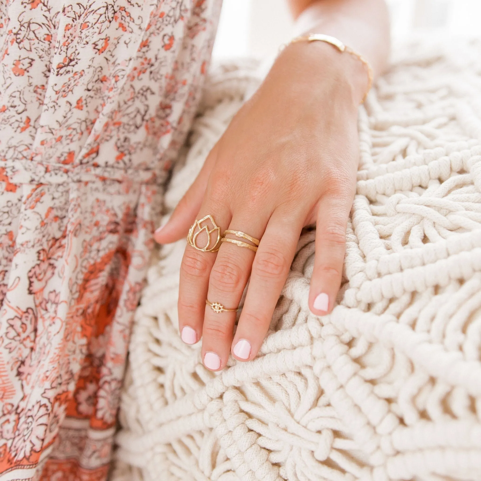 Tiny Eye of Protection Ring | Solid 14K Gold