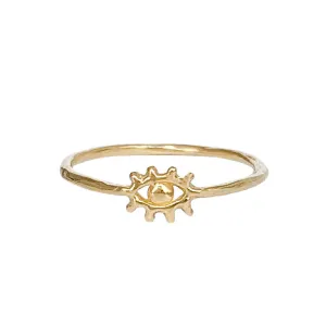 Tiny Eye of Protection Ring | Solid 14K Gold