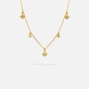 Tiny Star Necklace, Silver or Gold Plated  (15.5" 2") SHEMISLI - SN025