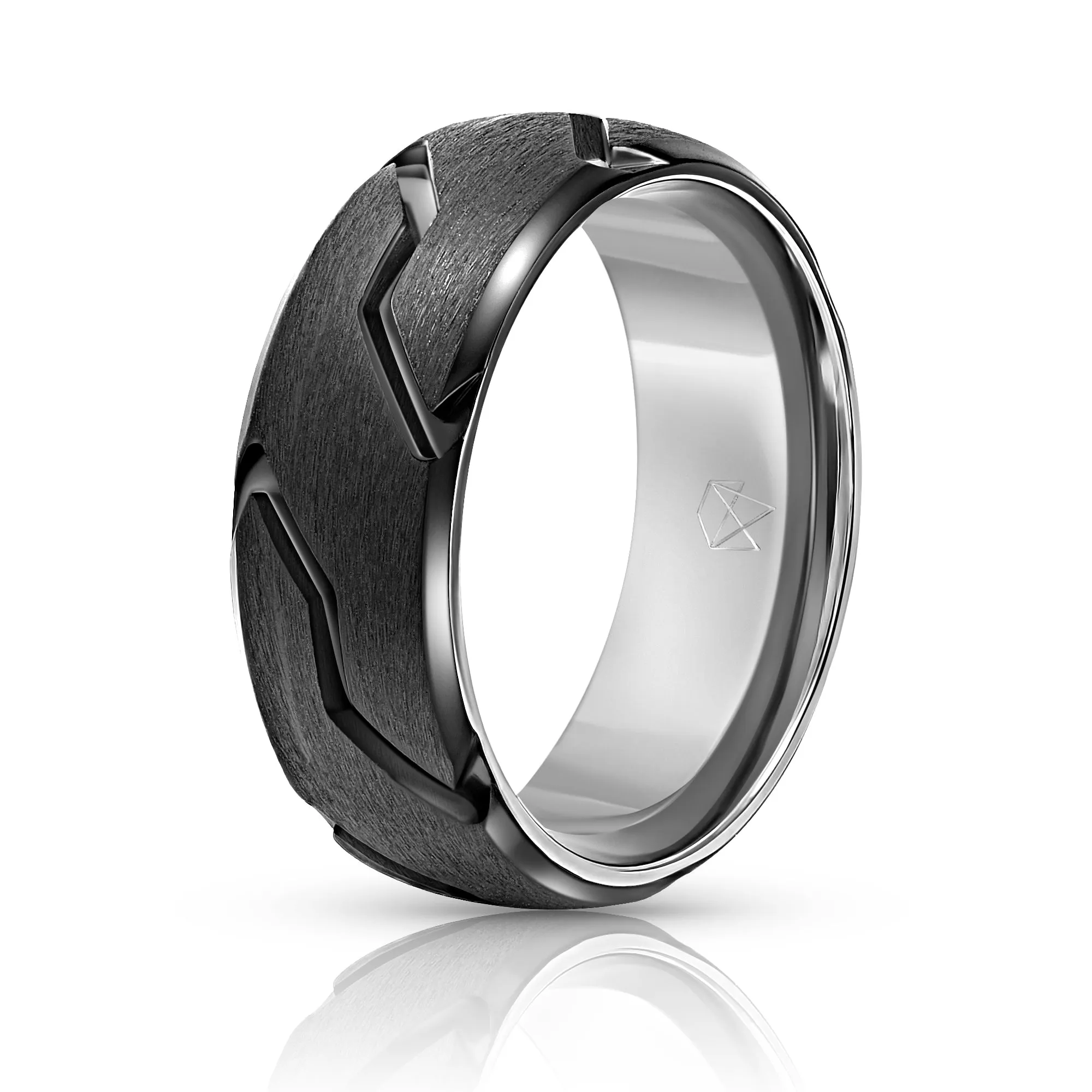 Titanium Ring - Black Striker