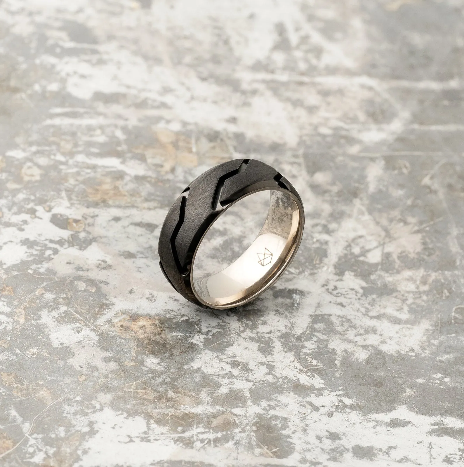 Titanium Ring - Black Striker