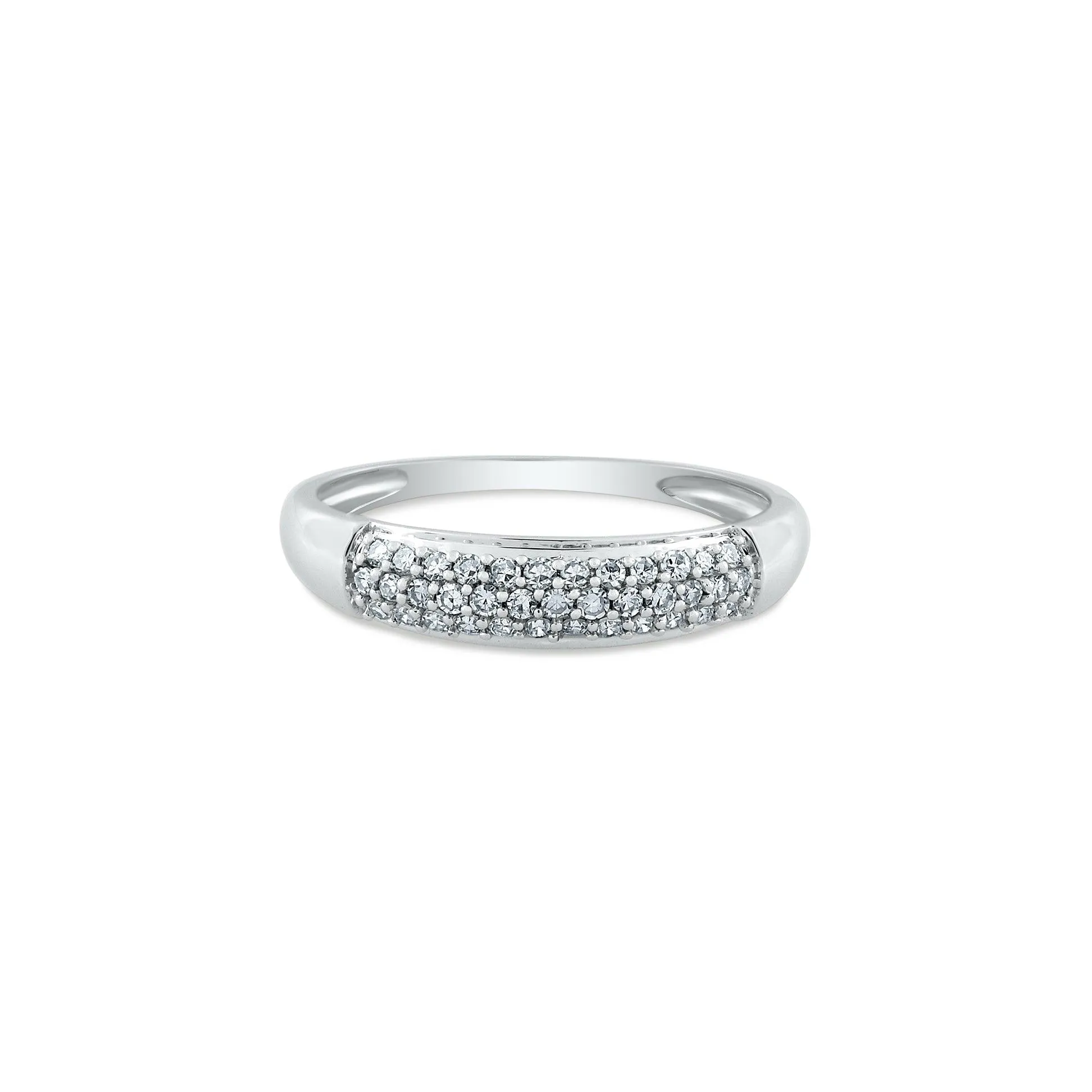 Triple Row Diamond Skinny Band Ring