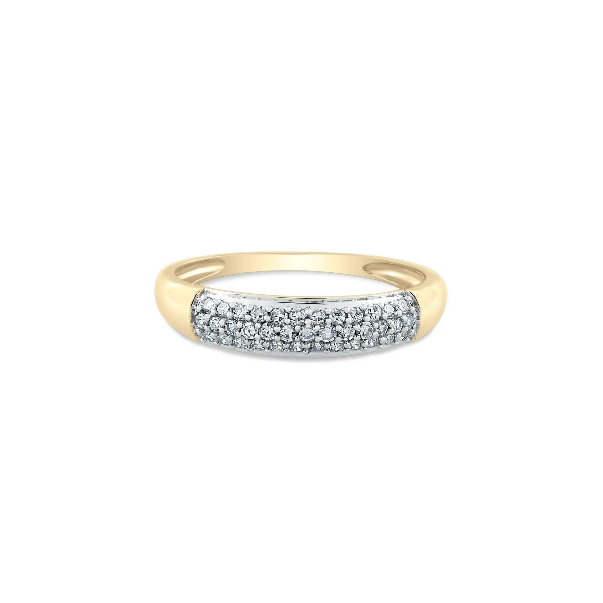 Triple Row Diamond Skinny Band Ring